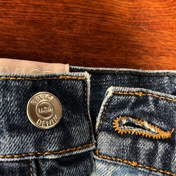 Revice Womens Jeans Light/Dark Wash Mix 24 Patchwork Button Fly Distinctive EUC - Picture 12 of 16